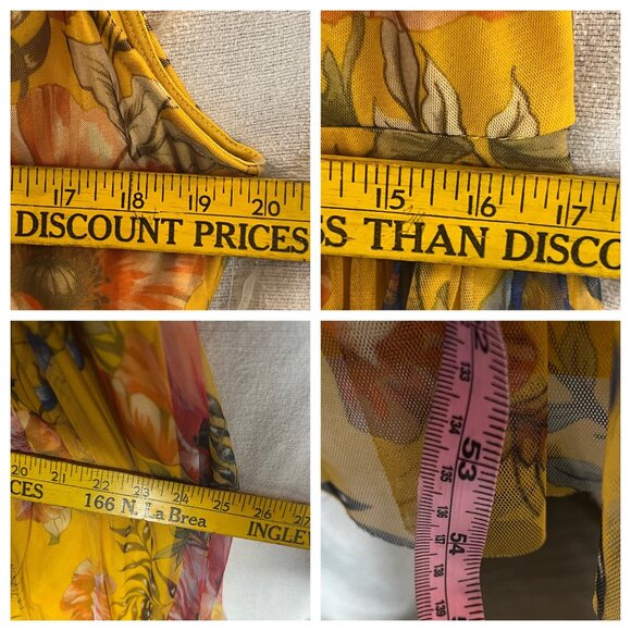 NWT Candalite Petite PXL Floral Yellow Halter Maxi Polyester Spring Summer Dress - Picture 11 of 16